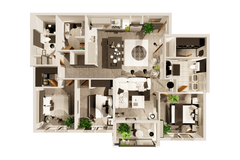 3D Furnished Floor Plan